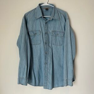 GAP Light Blue Denim Button-Down Shirt